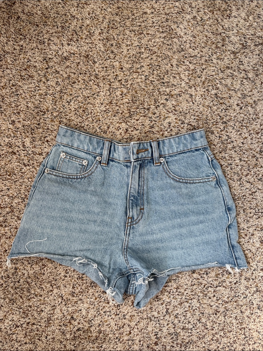 Topshop High-Rise Denim Shorts